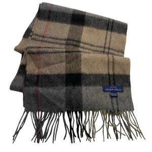 Allen Solly 100% Cashmere Plaid Scarf Fringe business professional dressy lux